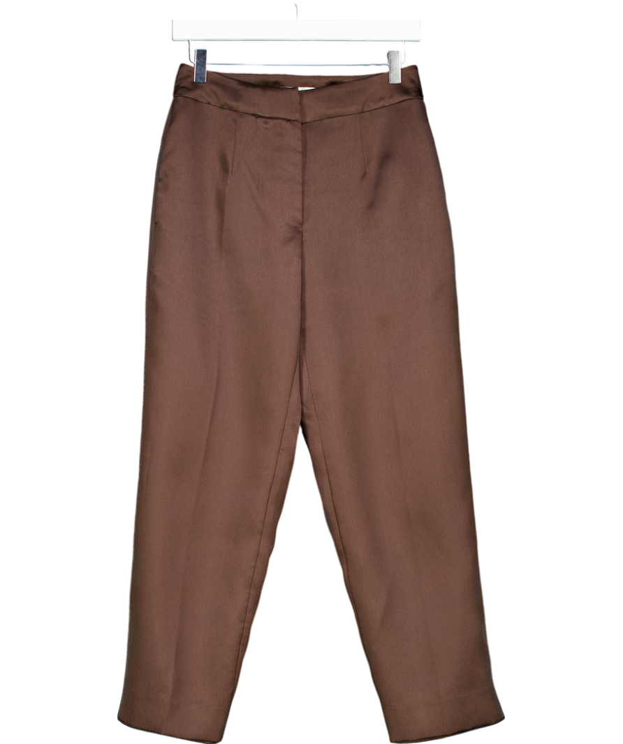 Phase Eight Ltd.edition Chocolate Brown Ivy Brown Satin Cigarette Trousers UK 8