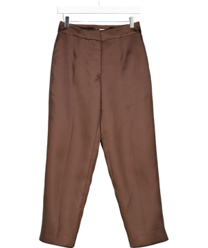 Phase Eight Ltd.edition Chocolate Brown Ivy Brown Satin Cigarette Trousers UK 8
