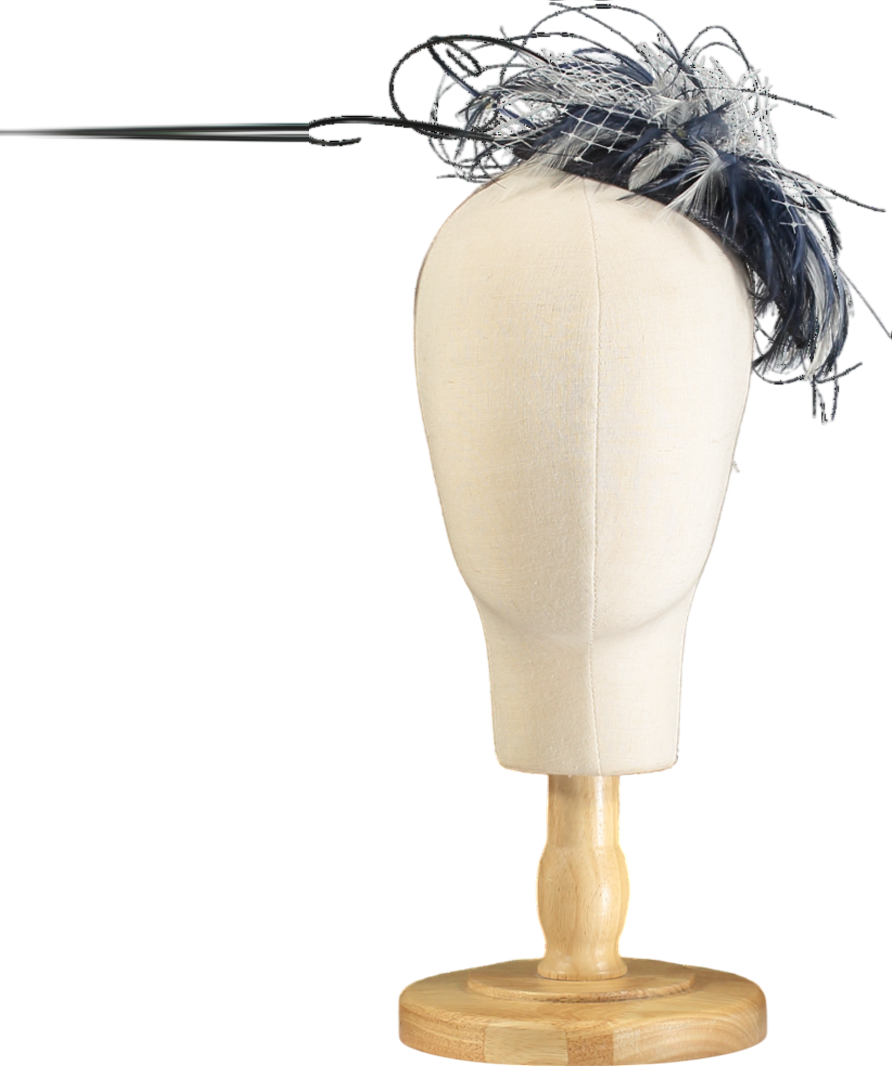 Head Candy Blue Feather Fascinator One Size