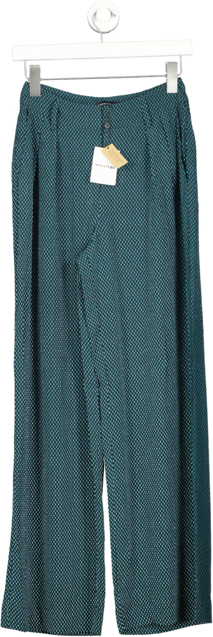 Whistles Green Lizzie Verticle Dash Trouser UK 6