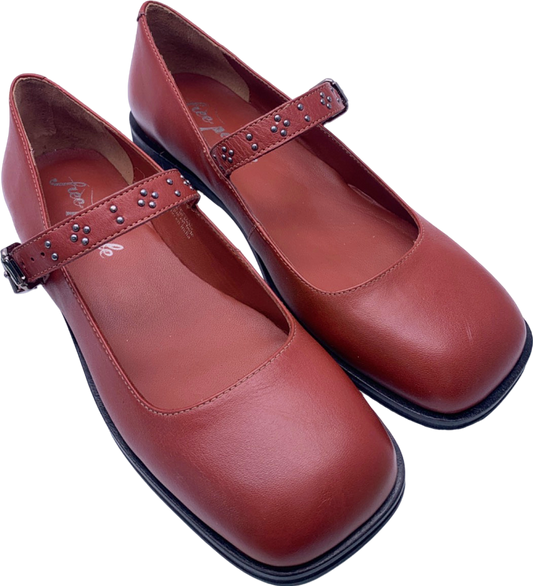 Free People Red Mary Jane Flat Shoes UK 7
