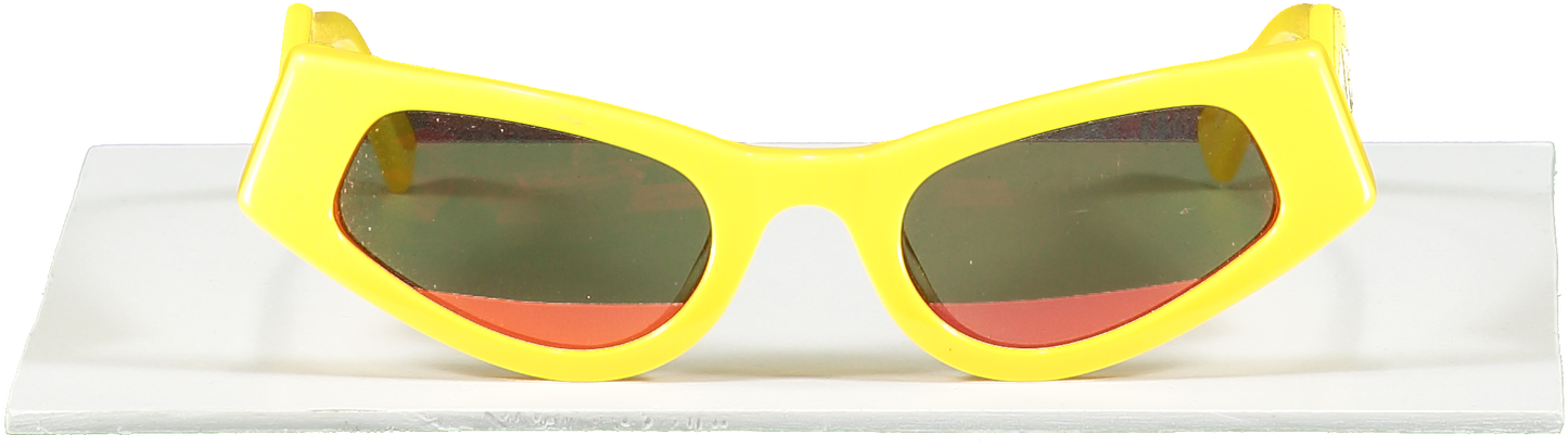 Viktor & Rolf Yellow "go To Hell" Printed Cat-eye Sunglasses