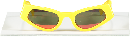 Viktor & Rolf Yellow "go To Hell" Printed Cat-eye Sunglasses