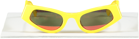 Viktor & Rolf Yellow "go To Hell" Printed Cat-eye Sunglasses