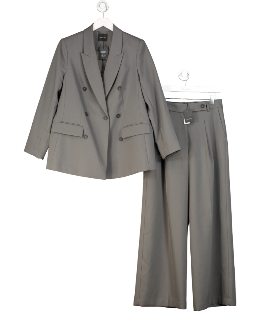 Anthology Grey Pewter Oversized Blazer And High Waist Trousers UK M