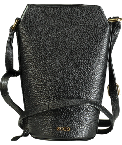 Ecco Black Leather Crossbody Pot Bag