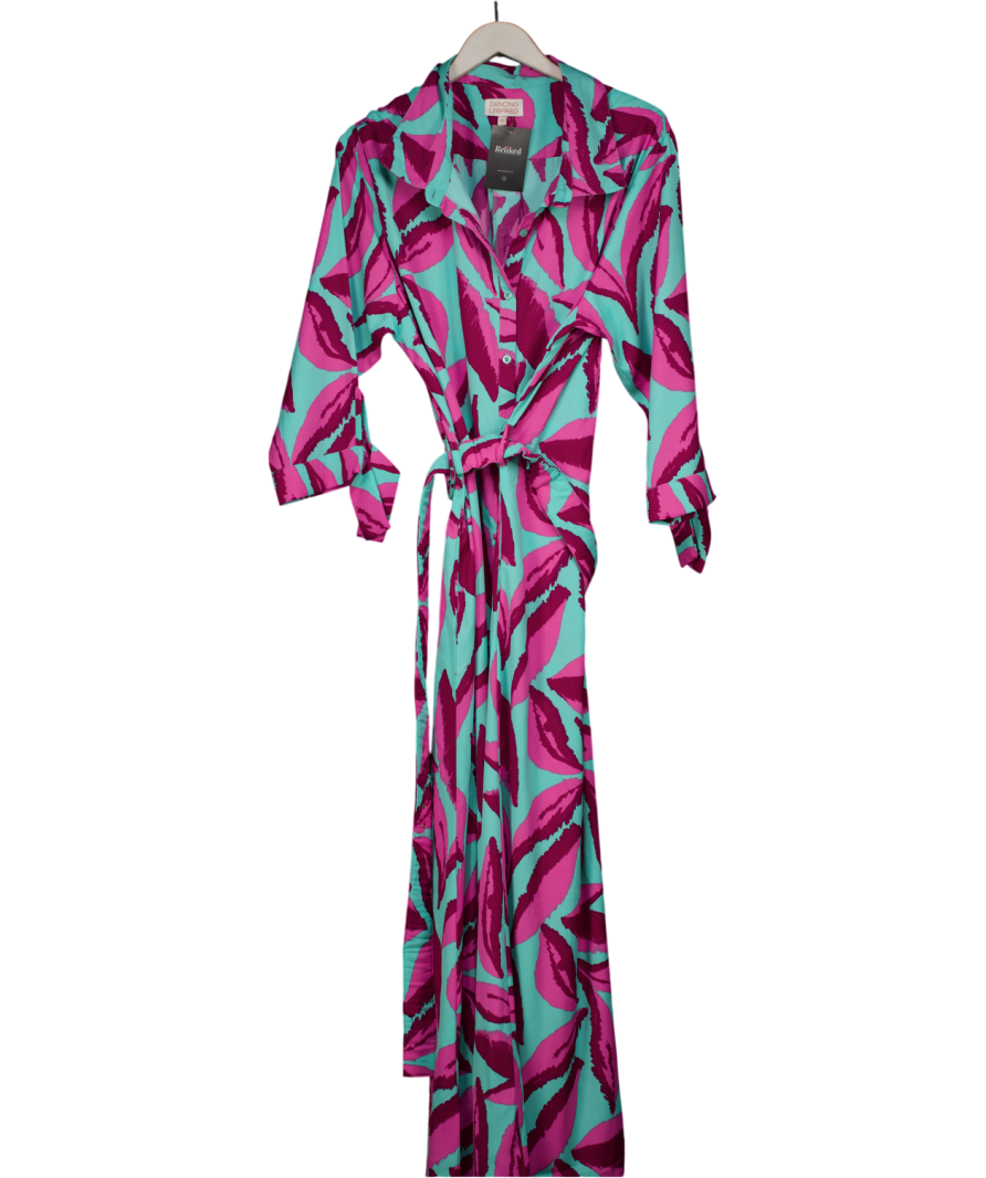 Dancing Leopard Green Dove Dress In Pink On Mint Leaf UK 22