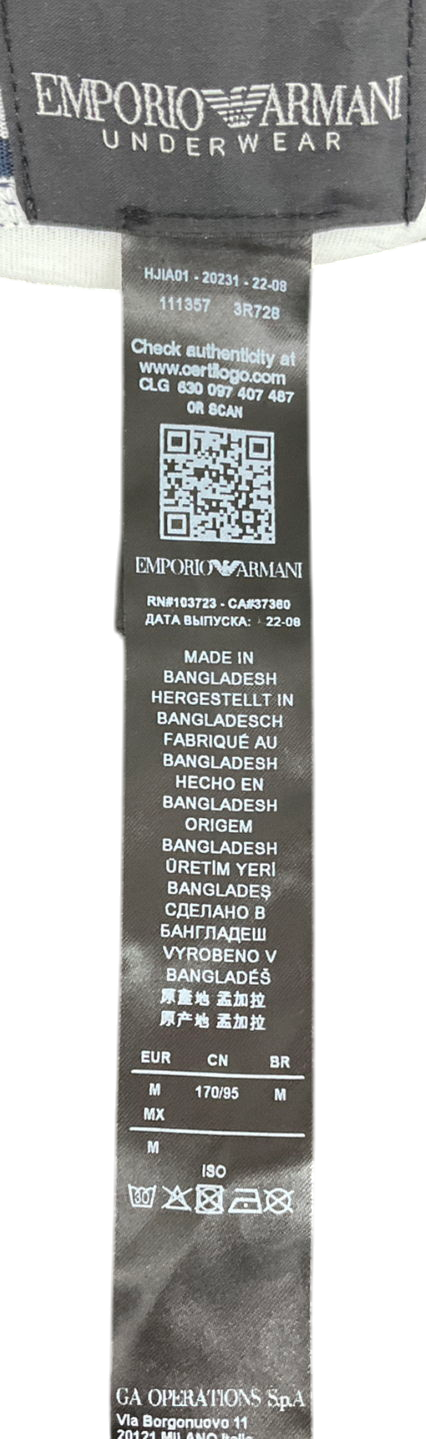 Emporio Armani White Soft Modal Logo Waistband Boxer Briefs UK M