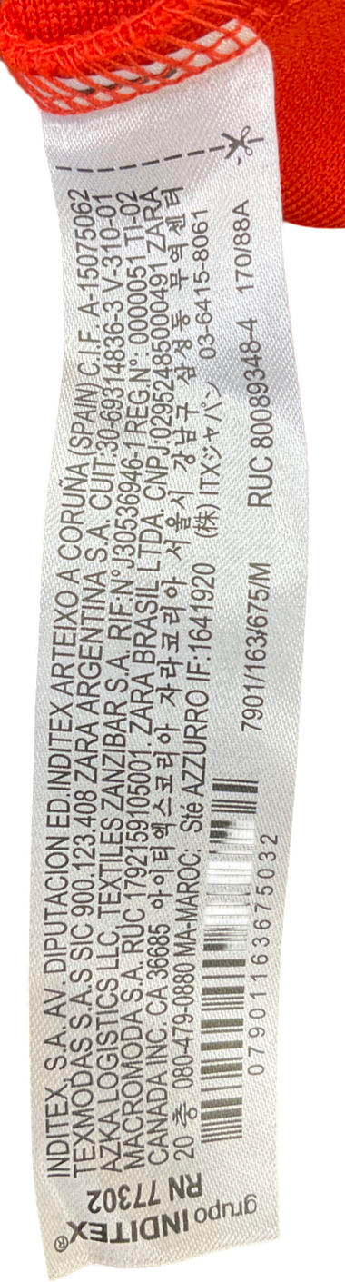 ZARA Orange Robe Ruched Mini Dress UK M