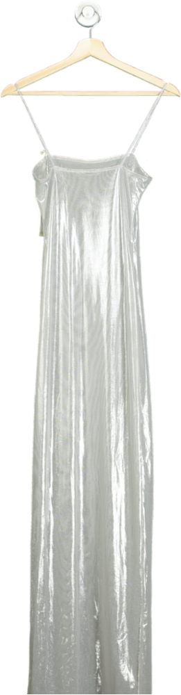 Subsurface Silver Metallic Slip Dress UK S
