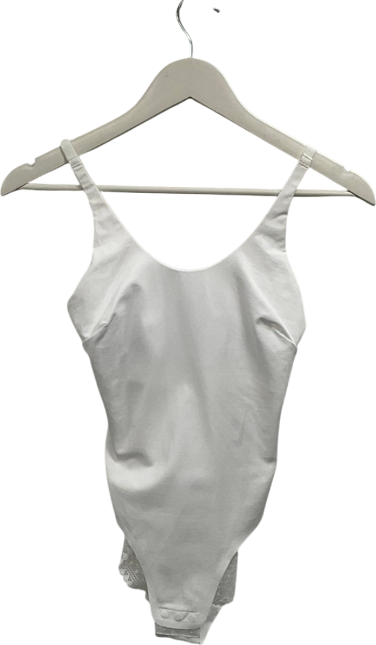 M&S White Lace Trimmed Bodysuit UK 8