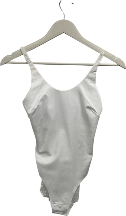 M&S White Lace Trimmed Bodysuit UK 8