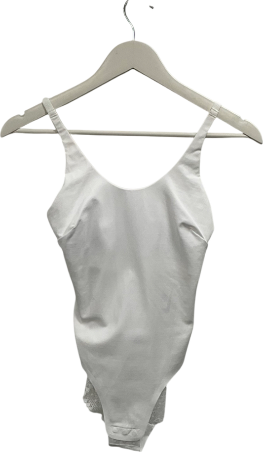 M&S White Lace Trimmed Bodysuit UK 8