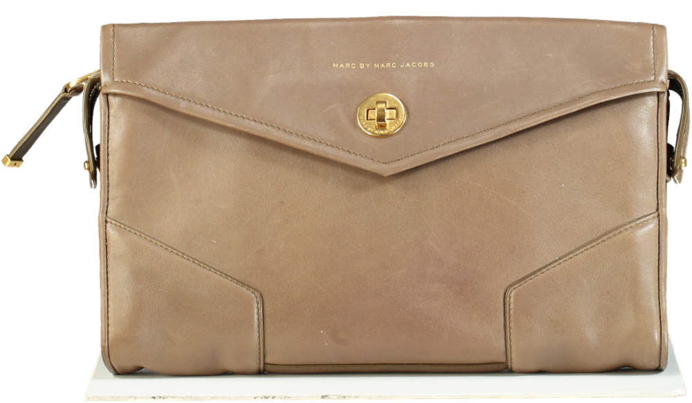 Marc by Marc Jacobs Taupe Leather Oversize clutch bag