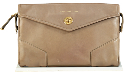 Marc by Marc Jacobs Taupe Leather Oversize clutch bag