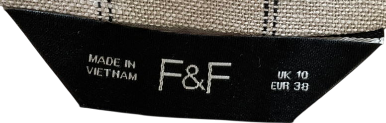 f&f Beige Pinstripe Blazer Top UK 10