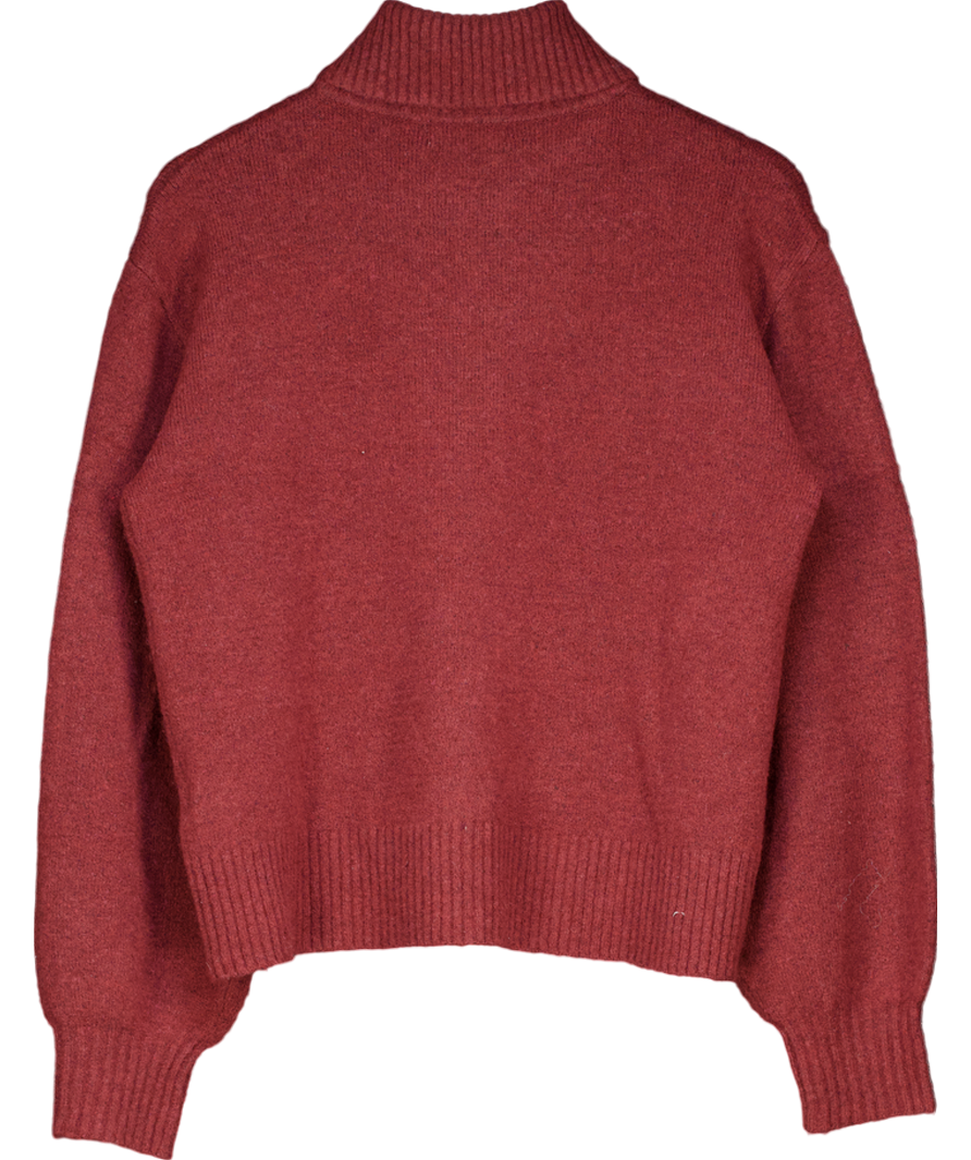 NA-KD Red Knitted Polo Sweater UK M