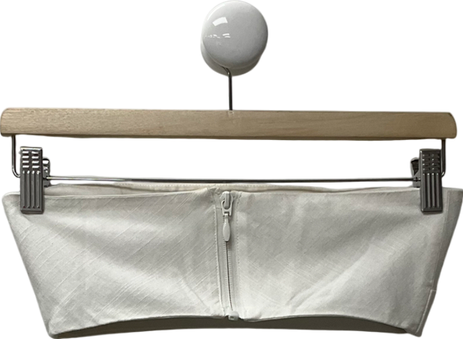 House of CB Tanice White Linen Mix Bandeau Top UK XS