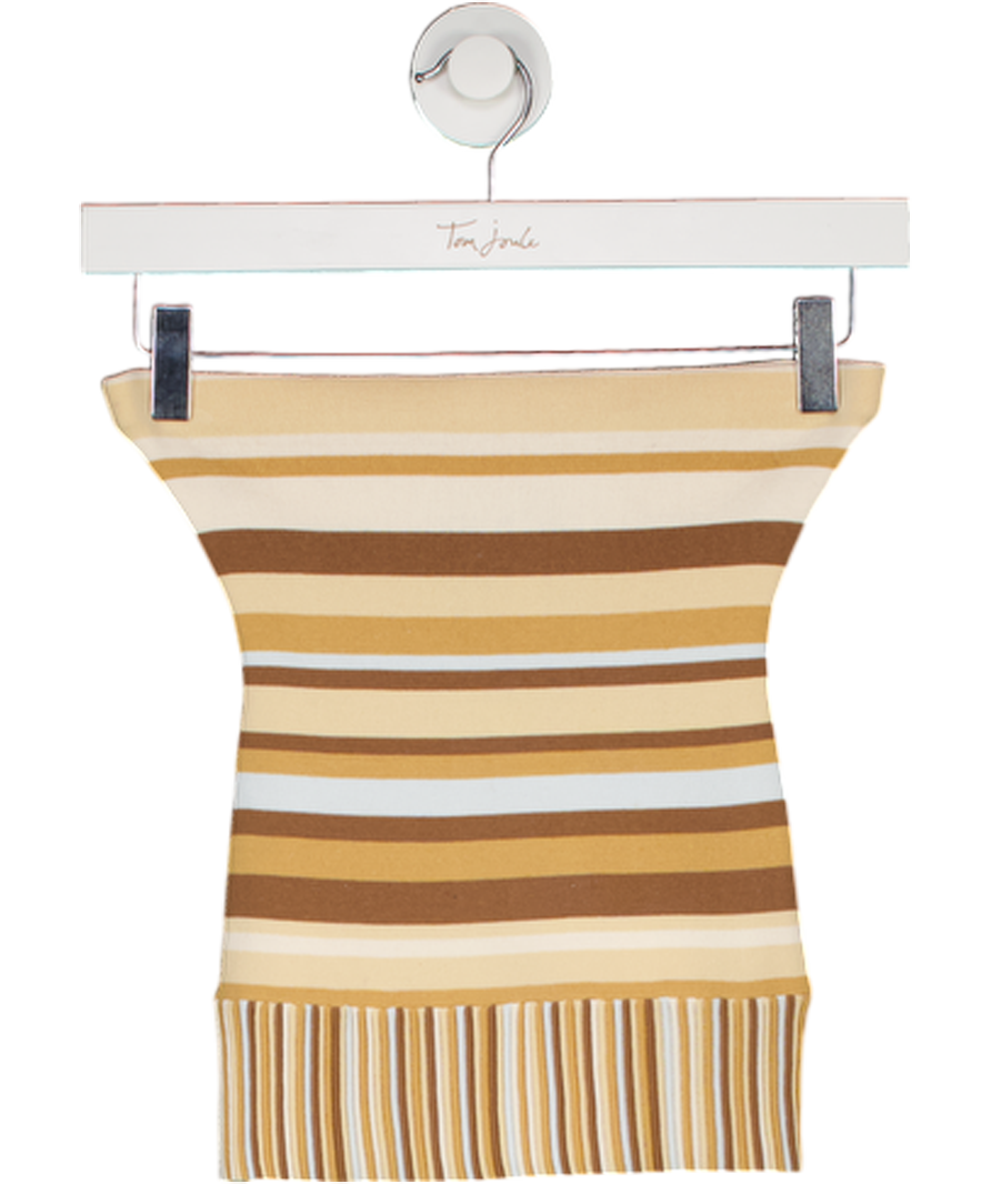 Faithfulll the Brand Yellow Citara Striped Knitted Cotton-blend Tube Top UK 6