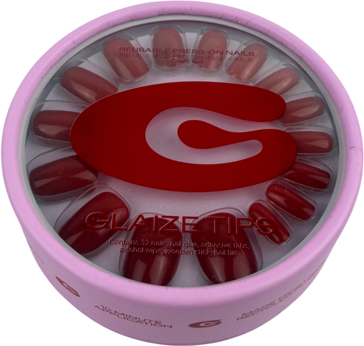 Glaize Stick-on Gel Nails Classic Red One size