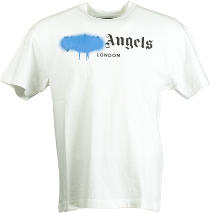 Palm Angels White Sprayed London Logo T-Shirt UK S