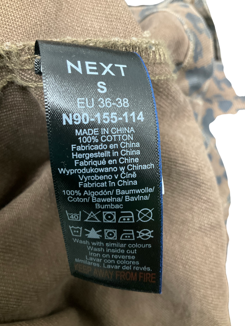 Next Brown Leopard Print 100% Cotton Worker Jacket UK S