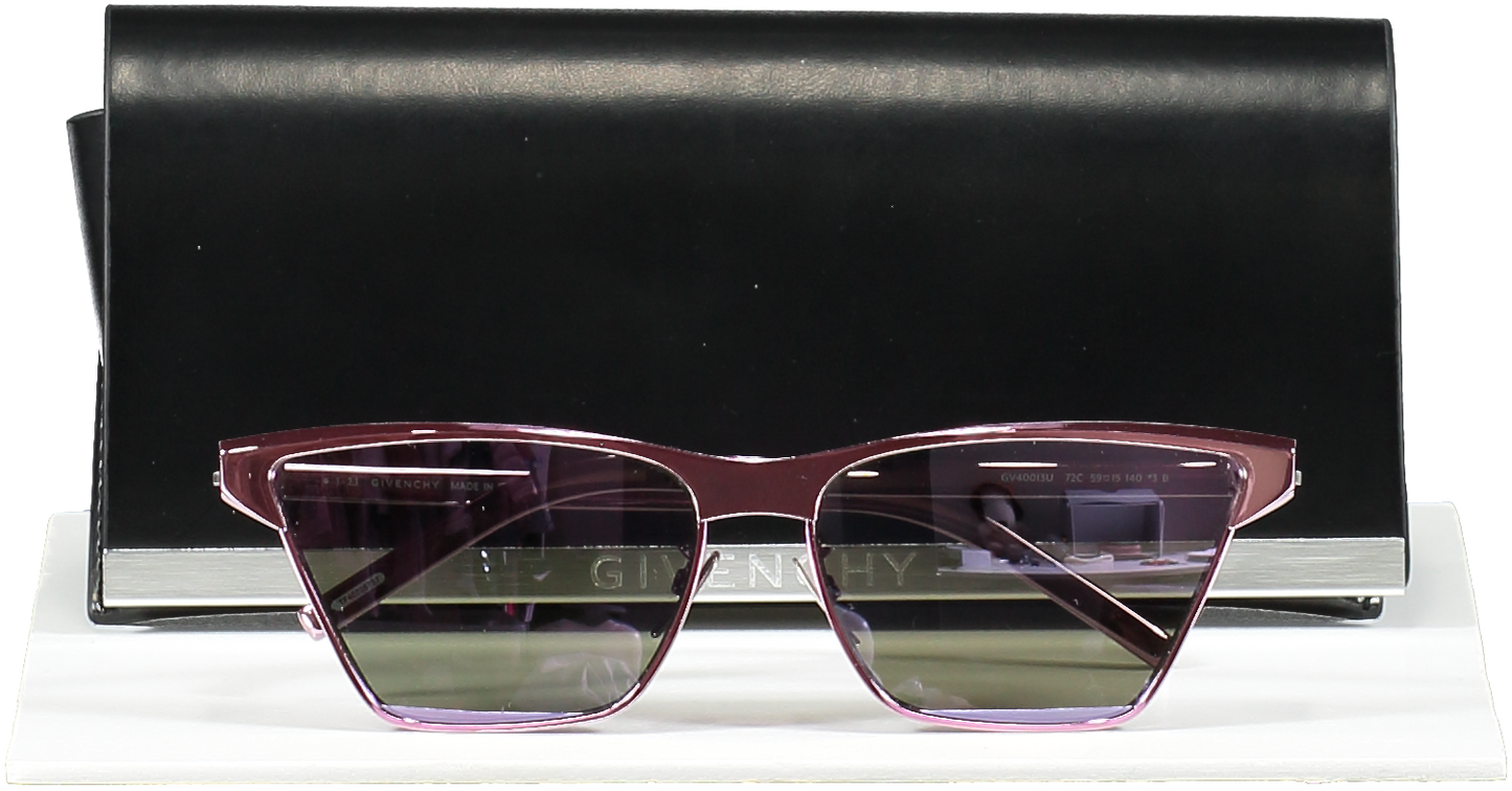 GIvenchy Pink Mirrored Cut Cat-eye Nylon Sunglasses in case