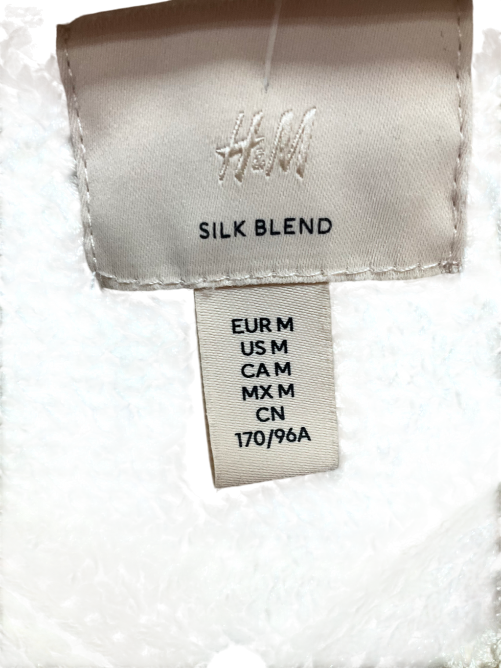 H&M Beige Rib-knit Silk-blend Dress UK M