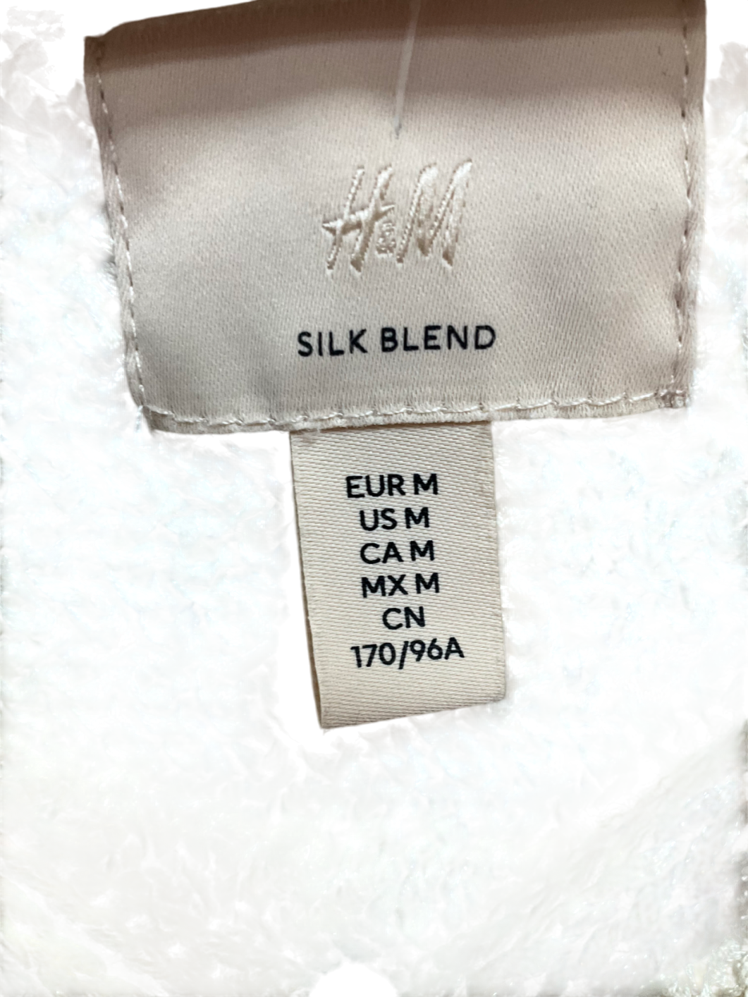 H&M Beige Rib-knit Silk-blend Dress UK M