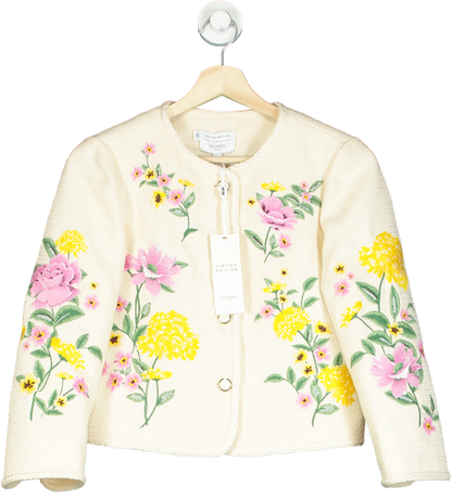 Hobbs London Ivory Floral-Embroidered Limited Edition Jacket UK 6