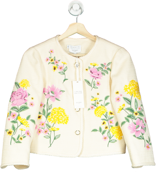 Hobbs London Ivory Floral-Embroidered Limited Edition Jacket UK 6