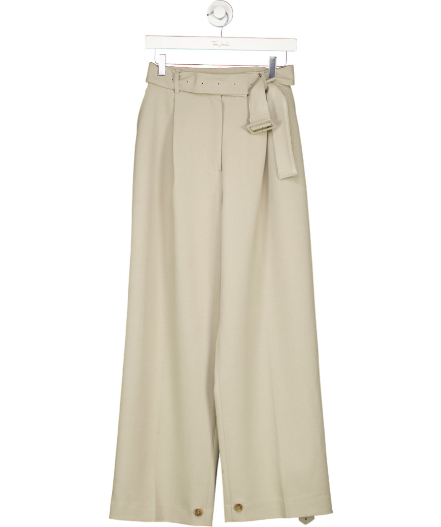 Frankie Shop Blossom Grey Pleated Wide Leg Trousers UK S