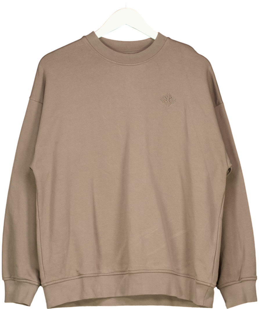 The Couture Club Brown Emblem Embroidered Sweatshirt - Cocoa UK 8