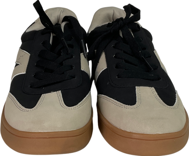 New Look Black Brushed Faux Leather Chunky Sole Trainers UK 5 EU 38 👠