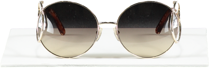 Chloé Metallic Gold / Brown 'ce124' Sunglasses
