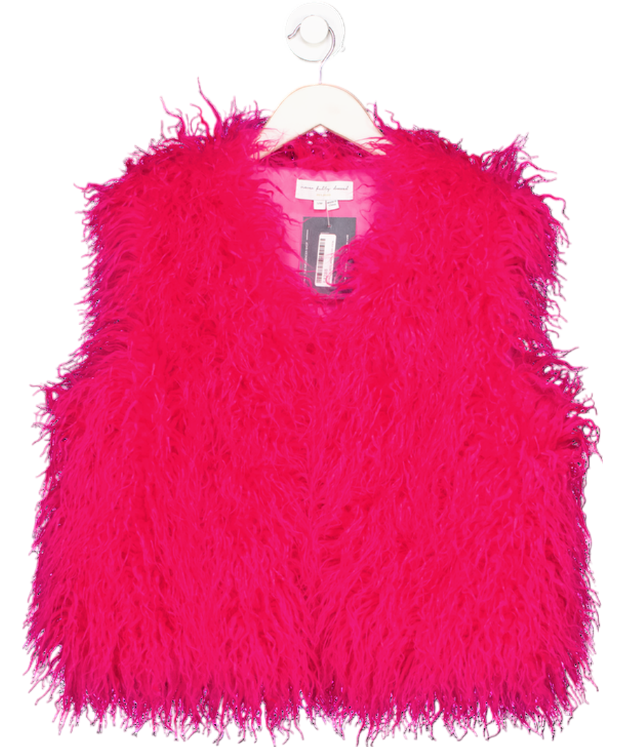 Never Fully Dressed Hot Pink Shaggy Fur Gilet UK S/M