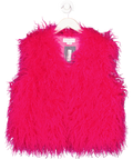 Never Fully Dressed Hot Pink Shaggy Fur Gilet UK S/M