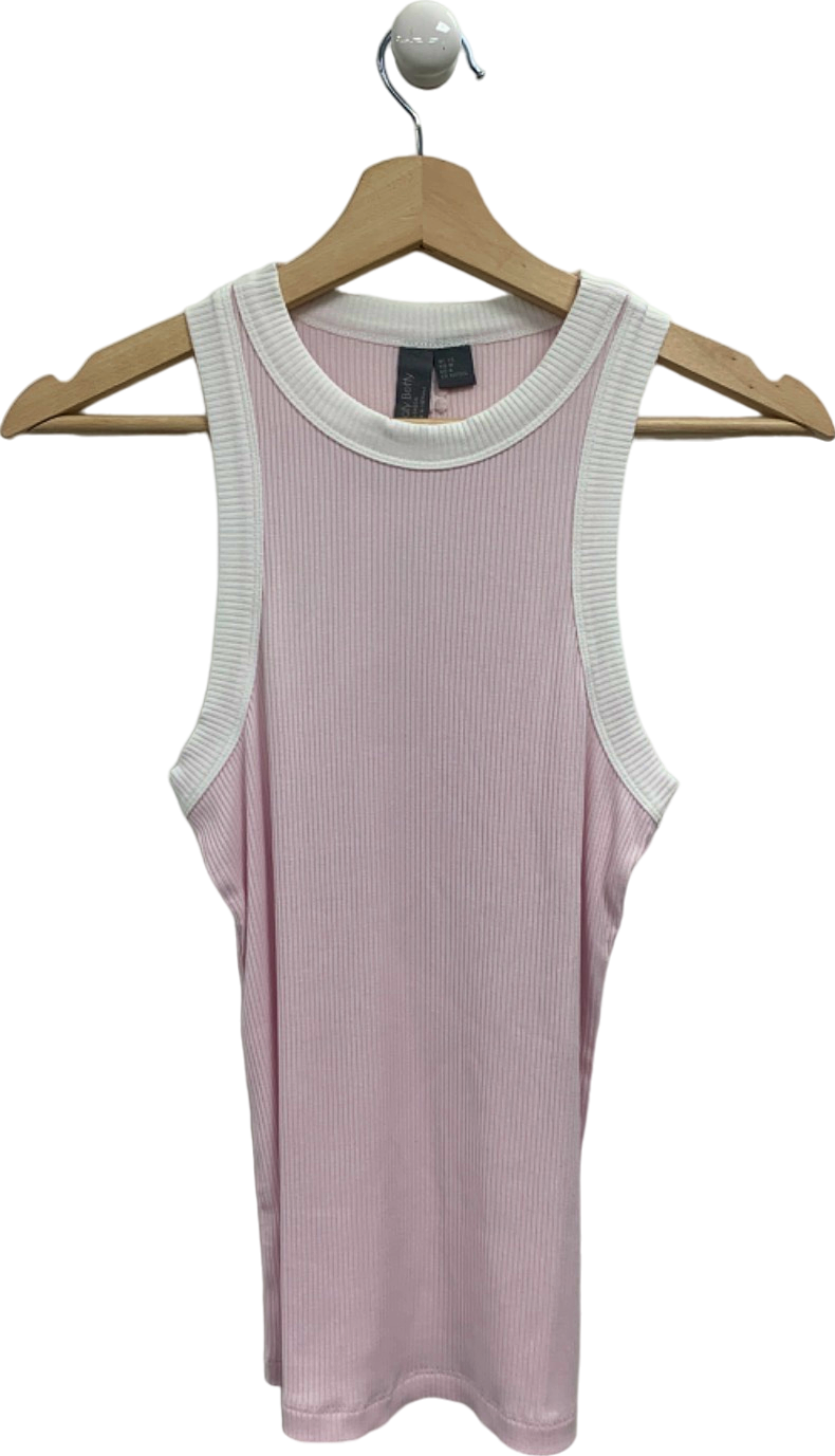Sweaty Betty Pink Ribbed Tank Top UK XS