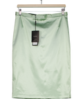 Dolce & Gabbana Sage Green Satin Midi Skirt Eu 46 UK XS