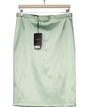 DOLCE GABBANA Sage Green Satin Midi Skirt Eu 46 UK 14