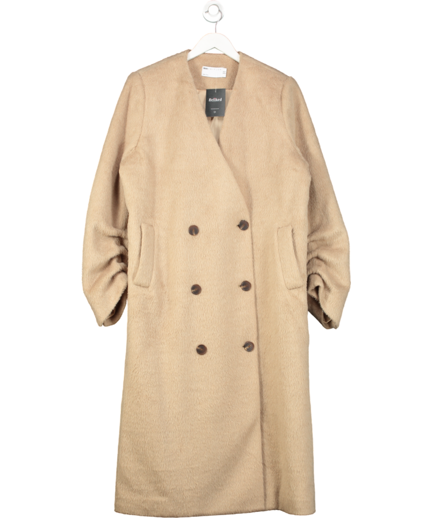 ASOS Beige Longline Teddy Bear Trench Coat UK 10
