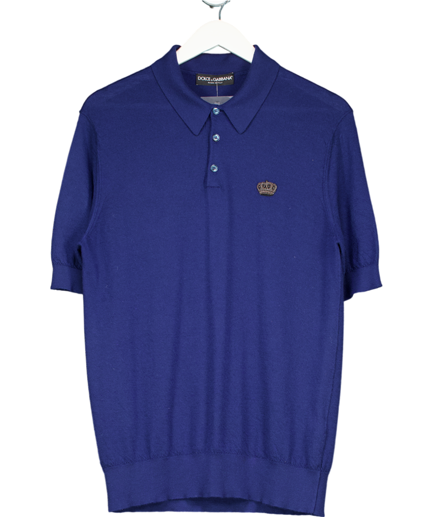 Dolce & Gabbana Blue Cashmere Polo Shirt UK XL