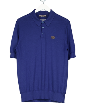Dolce & Gabbana Blue Cashmere Polo Shirt UK XL