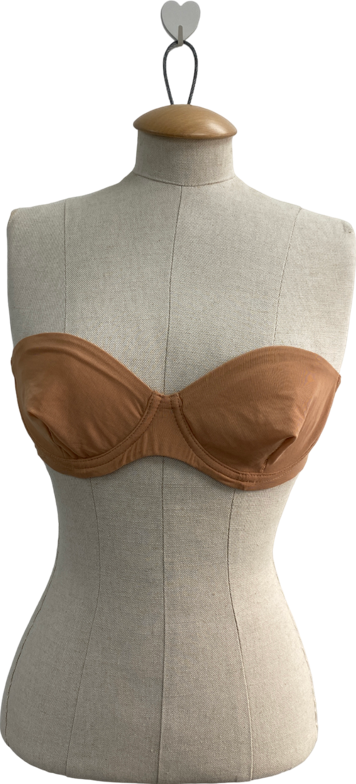 Oh Polly Nude Soft Mesh Strapless Bra UK M