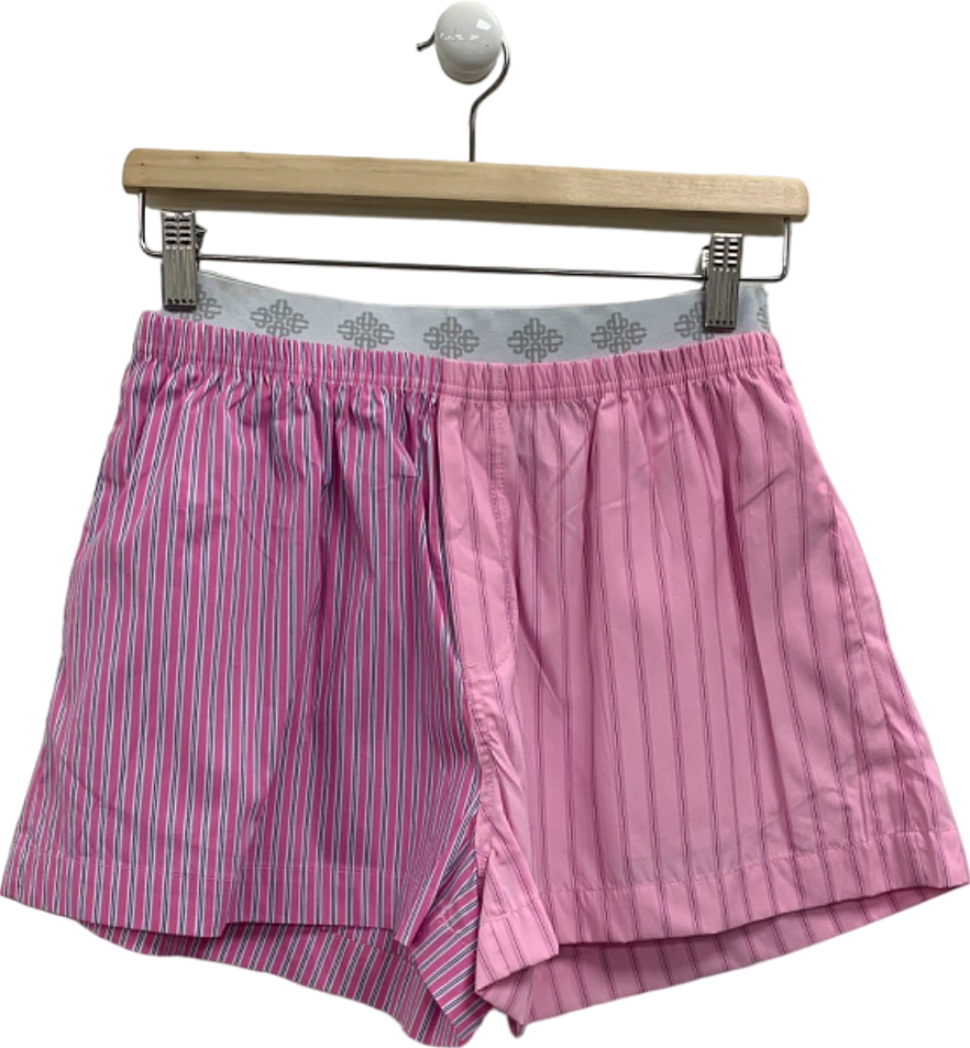 The Couture Club Pink Spliced Stripe Shorts UK 10