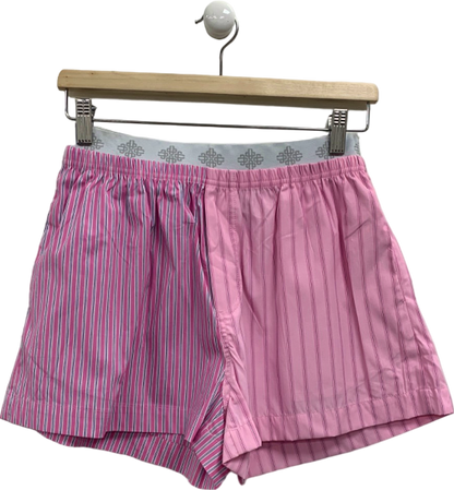 The Couture Club Pink Spliced Stripe Shorts UK 10