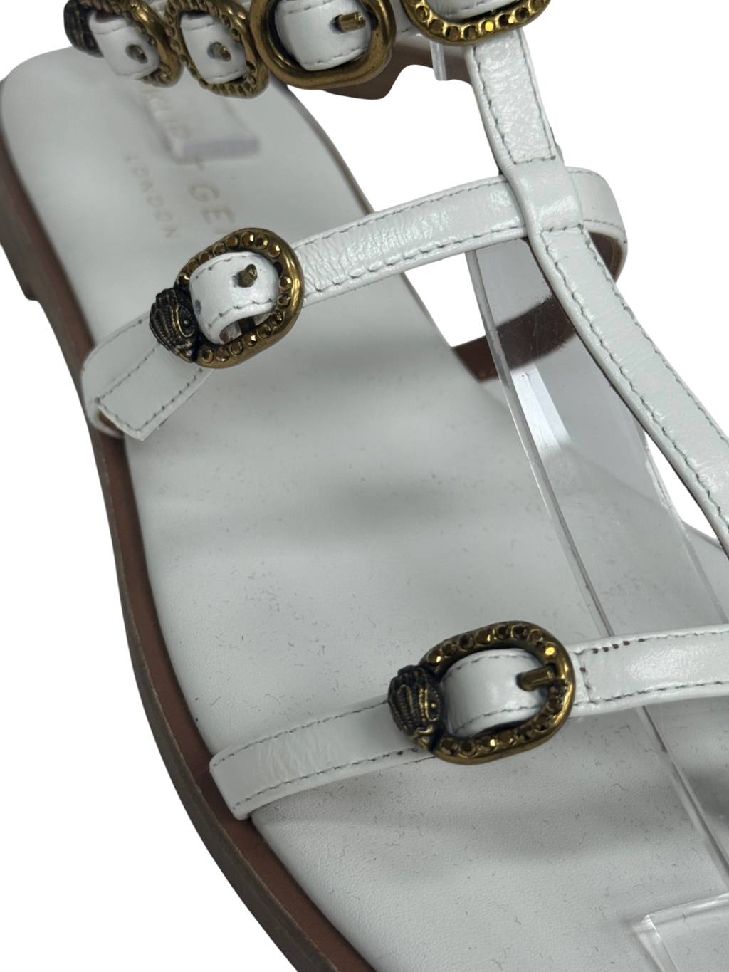 Kurt Geiger White Regent Flat Gladiator Sandal UK 6 EU 39 👠