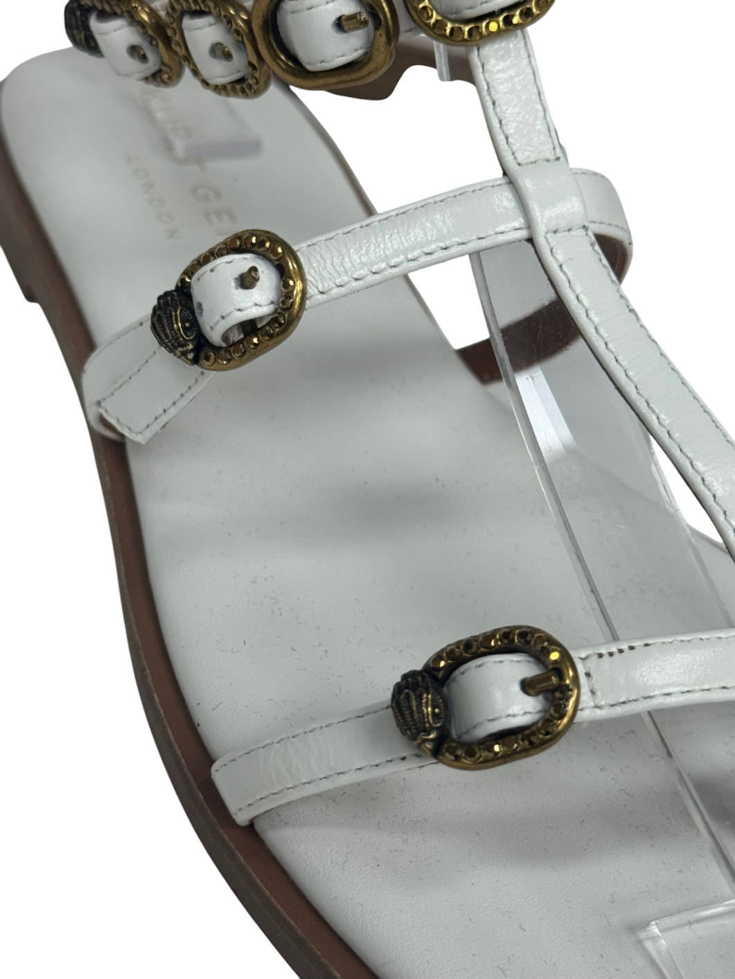 Kurt Geiger White Regent Flat Gladiator Sandal UK 6 EU 39 👠