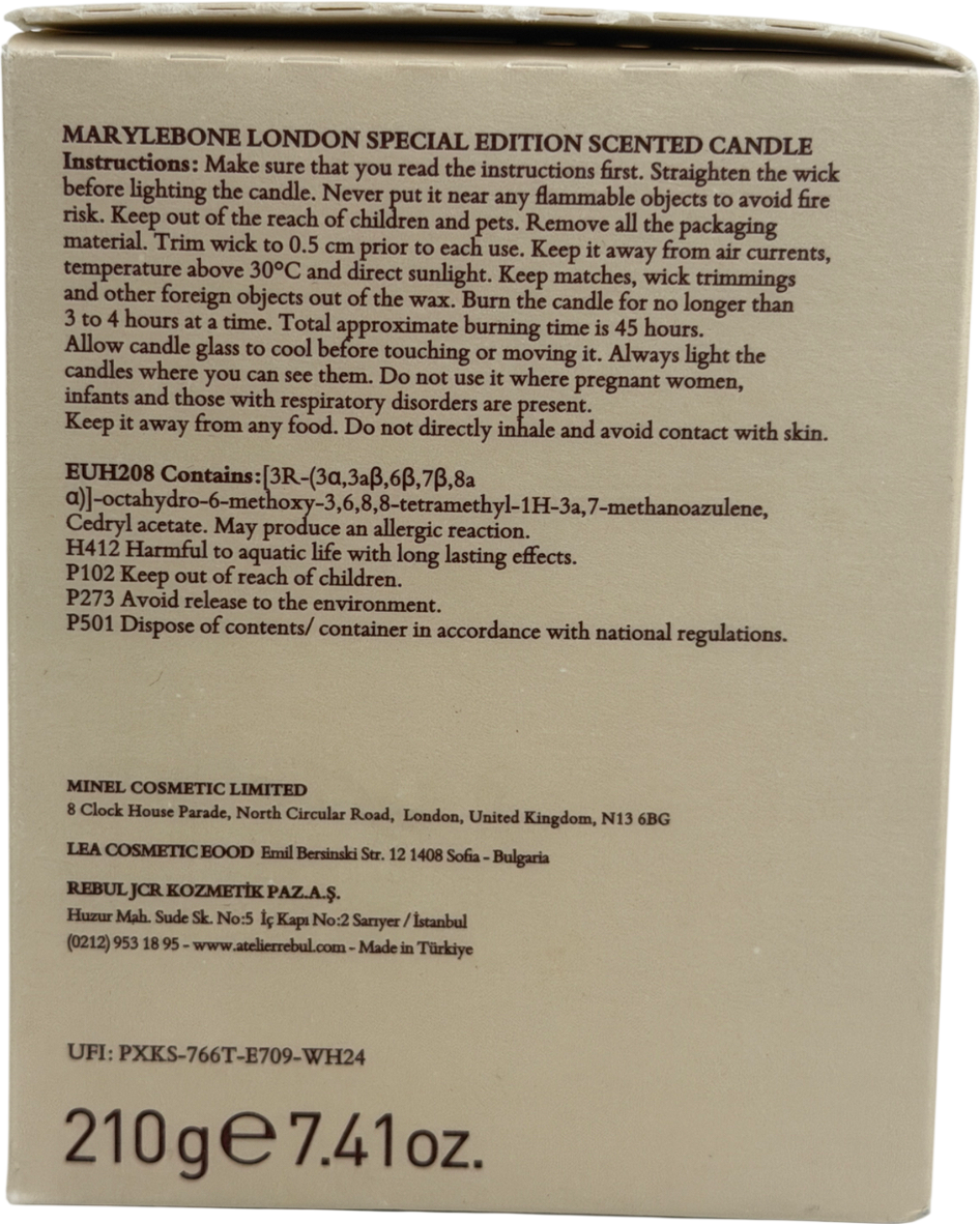 Atelier rebul White Marylebone 67 London Scented Candle 210 G Limited Edition