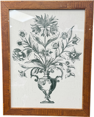 ARTFULLY WALLS Green Classic Flower Vase Framed Print By Ruti Shaashua